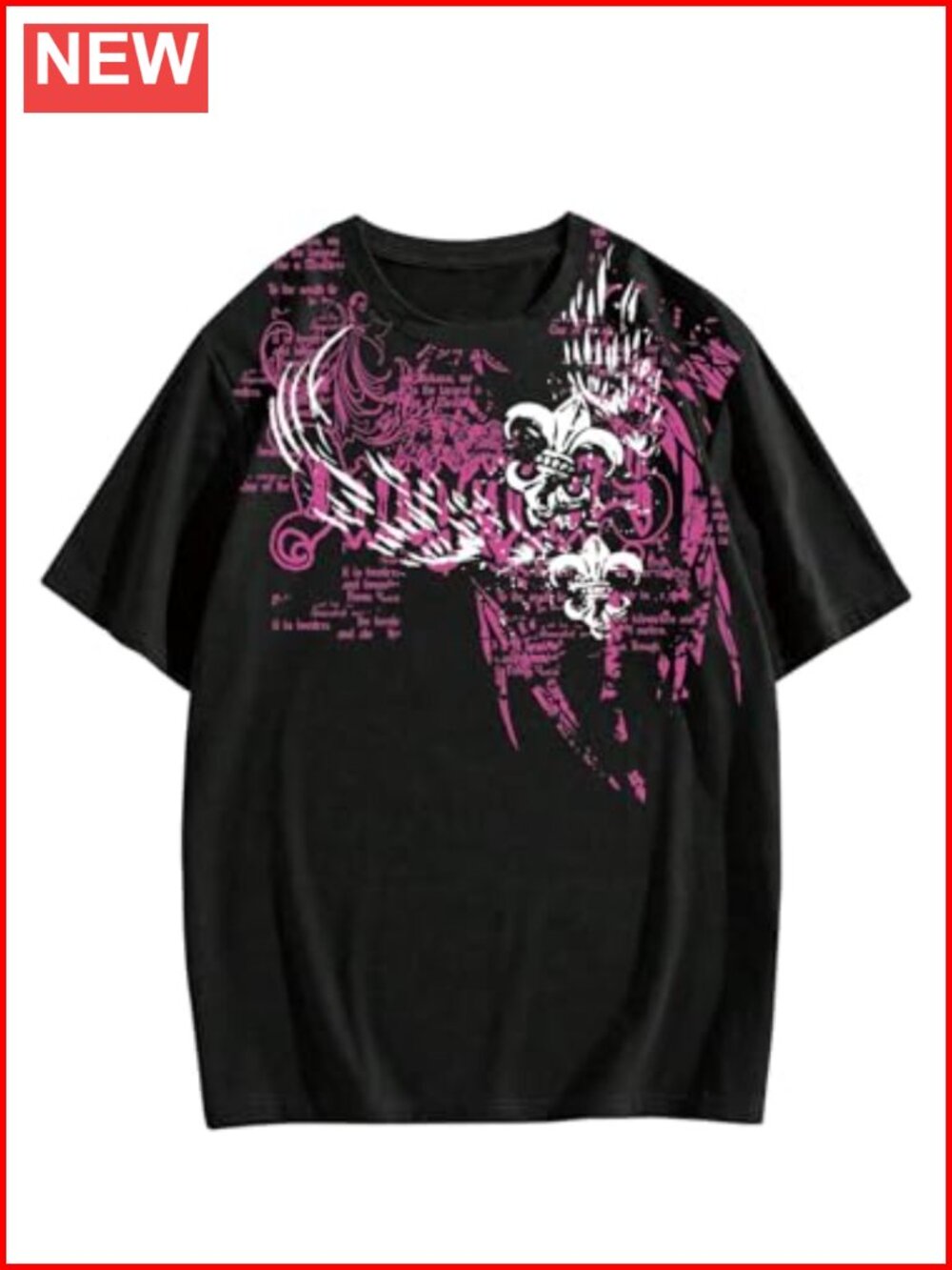 Men's Oversized Graphic Tee Drop Shoulder Crew Neck Short Sleeve Streetwear